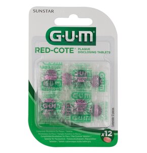 Tabletki wybarwiające płytkę nazębną GUM Red-Cote (12 szt.)