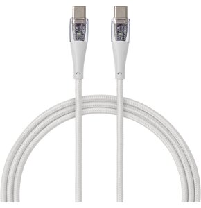 Kabel USB-C - USB-C  QUALO Transparent QTCN-CC-00 1.5 m Biały