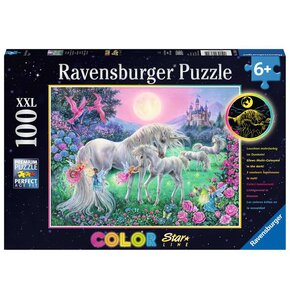 Puzzle RAVENSBURGER Color Star Line Jednorożce w blasku księżyca 13670 (100 elementów)