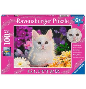 Puzzle RAVENSBURGER Glitter Biały kotek 13358 (100 elementów)