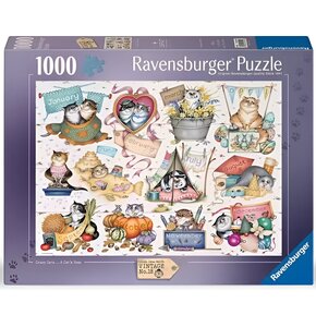 Puzzle RAVENSBURGER Szalone Koty kalendarz 12001452 (1000 elementów)
