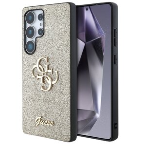 Etui GUESS Fixed Glitter Big 4G Metal Logo do Samsung Galaxy S25 Ultra Złoty