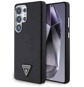 Etui GUESS Grained Triangle Logo MagSafe do Samsung Galaxy S25 Ultra Czarny