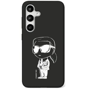 Etui KARL LAGERFELD Silicone Graffiti Ikonik Printed Logo MagSafe do Samsung Galaxy S25 Czarny