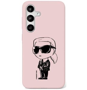 Etui KARL LAGERFELD Silicone Graffiti Ikonik Printed Logo MagSafe do Samsung Galaxy S25 Różowy