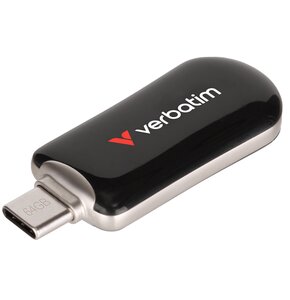 Pendrive VERBATIM Plectra 64GB, USB-C 3.0, Odczyt 100 Mb/s, Zapis 25 Mb/s, Czarny
