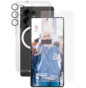 Etui PANZERGLASS Flagship 3w1 do Samsung Galaxy S25 Ultra Przezroczysty + Szkło + Szkło na obiektyw