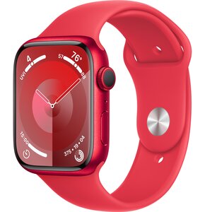 Apple Watch 9 GPS 45mm koperta z aluminium (czerwony) + pasek sportowy S/M (czerwony)