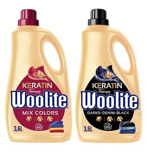 Płyn do prania WOOLITE Keratin Therapy 3600 ml + Płyn do prania WOOLITE Keratin Therapy Czarny 3600 ml