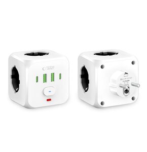 Rozgałęziacz TECH-PROTECT PCL3X4 Biały