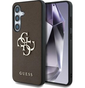 Etui GUESS Grained Big 4G Logo Small Classic Logo do Samsung Galaxy S25 Brązowy