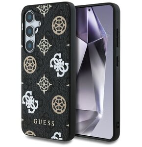 Etui GUESS 4G Printed Colored Peony Pattern MagSafe do Samsung Galaxy S25 Czarny