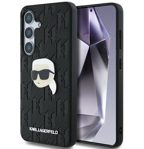 Etui KARL LAGERFELD Leather Monogram Pin Logo Karl Head do Samsung Galaxy S25 Czarny