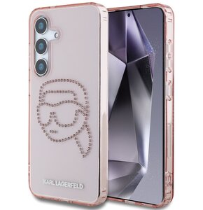 Etui KARL LAGERFELD Rhinestones Karl Head Logo do Samsung Galaxy S25 Różowy