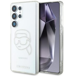 Etui KARL LAGERFELD Rhinestones Karl Head Logo do Samsung Galaxy S25 Ultra Przezroczysty