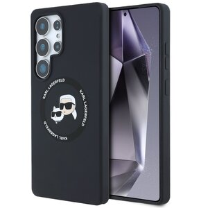 Etui KARL LAGERFELD Silicone Double Heads And Circle MagSafe do Samsung Galaxy S25 Ultra Czarny