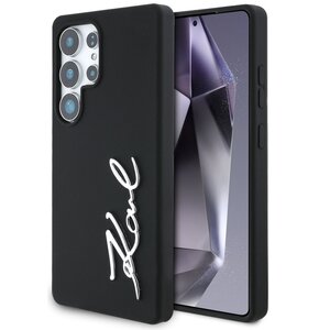 Etui KARL LAGERFELD Silicone Metal Signature Logo do Samsung Galaxy S25 Ultra Czarny