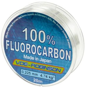 Żyłka VDE-ROBINSON Fluorocarbon 0.225 mm / 20 m Transparentny