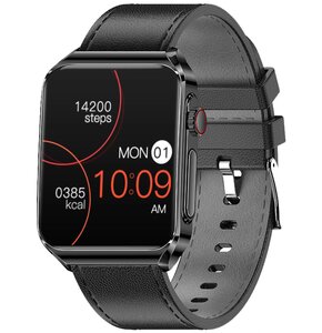 Smartwatch BLITZWOLF BW-HL6 Czarny skórzany