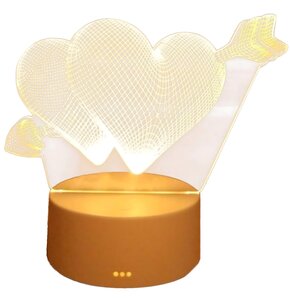 Lampka nocna EXTRALINK Przebite serca 3D EX.24107 USB