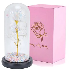 Lampka LED EXTRALINK Wieczna Róża w szkle Biały 24176