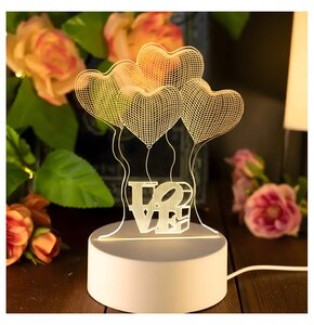 Lampka nocna EXTRALINK Cztery serca 3D USB