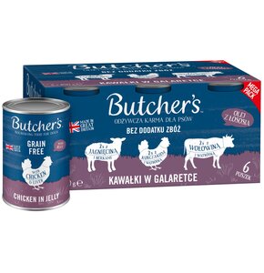 Karma dla psa BUTCHER'S Original Megapack mix smaków z wątróbką lub nerkami (6 x 400 g)