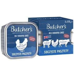 Karma dla psa BUTCHER'S Original mix smaków z wątróbką lub nerkami (4 x 150 g)