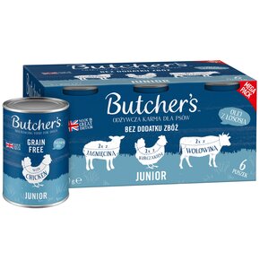 Karma dla psa BUTCHER'S Original Junior mix smaków (6 x 400 g)