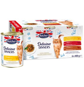 Karma dla kota BUTCHER'S Delicious Dinners Megapack Mix smaków (6 x 400 g)