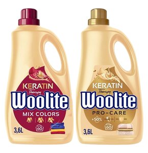 Płyn do prania WOOLITE Keratin Therapy 3600 ml + Płyn do prania WOOLITE Keratin Therapy Pro-Care 3600 ml