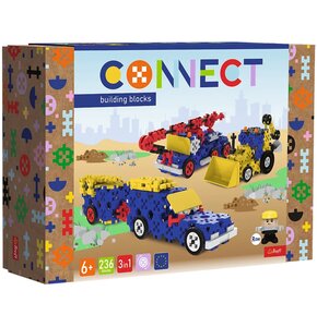 Klocki plastikowe TREFL Connect 3w1 Pojazdy budowlane / SUV z przyczepą 61979