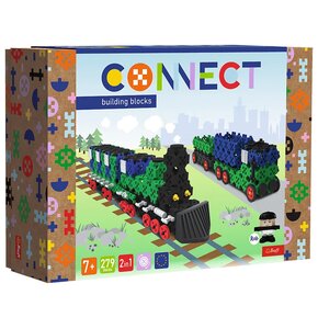 Klocki plastikowe TREFL Connect 2w1 Pociąg / Ciężarówka z przyczepą 61976