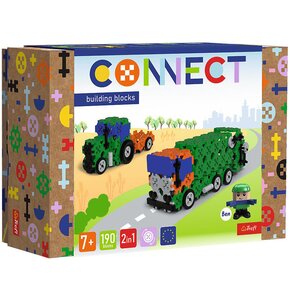Klocki plastikowe TREFL Connect 2w1 Śmieciarka / Traktor 61975