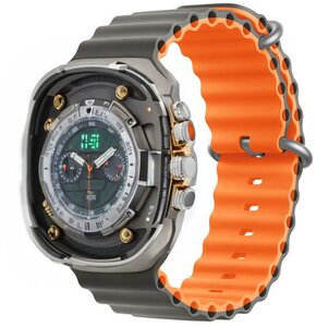 Pasek DEVIA Deluxe Sport6 do Apple Watch (42/44/45/49mm) Szaro-pomarańczowy