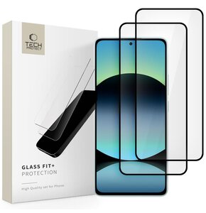Szkło hartowane TECH-PROTECT Glass Fit+ do Xiaomi Redmi Note 14 4G/5G/Poco M7 Pro 5G Czarny (2 szt.)