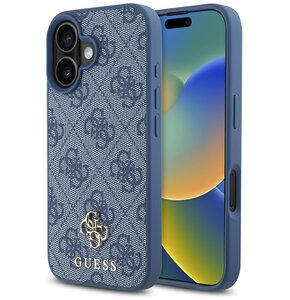 Etui GUESS HC PU 4G Small 4G and Classic MagSafe do Apple iPhone 16 Niebieski