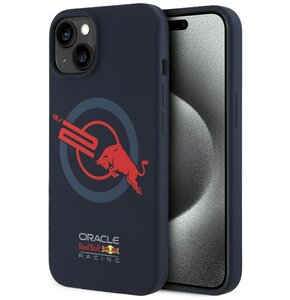 Etui RED BULL HC Silicone ORBR20 Logo Red Lining do Apple iPhone 15 Granatowy