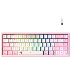 Klawiatura HAVIT KB874L Różowo-Biały
