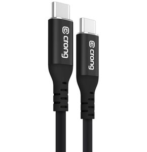 Kabel USB-C - USB-C CRONG Soft Link 1.2 m Czarny
