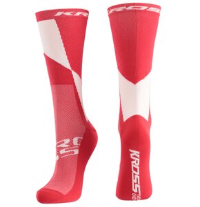 Skarpetki rowerowe KROSS Pro Hi (rozmiar S) Czerwono-biały