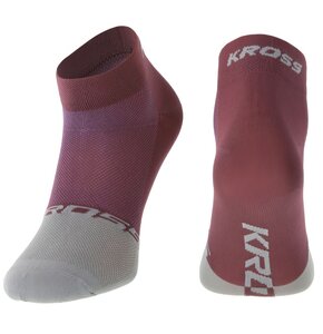 Skarpetki rowerowe KROSS Active Lady Low (rozmiar S) Różowo-szary