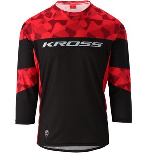 Koszulka rowerowa KROSS Hyde KRT Replica (rozmiar L) Czerwono-czarny