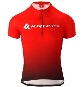 Koszulka rowerowa KROSS Sport Jersey (rozmiar S) Czerwono-czarny