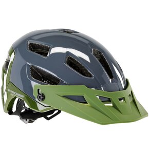 Kask rowerowy KROSS Adventuro Pro Szaro-zielony MTB (rozmiar M)