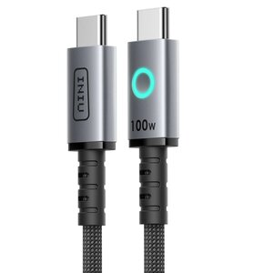 Kabel USB-C - USB-C INIU Leopard 100W 1.2 m Czarno-szary