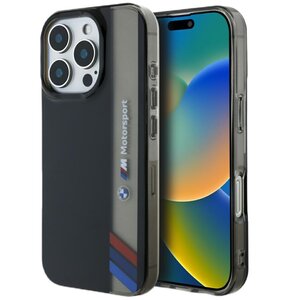 Etui BMW Motorsport IML Vertical Stripe do Apple iPhone 16 Pro Max Czarny