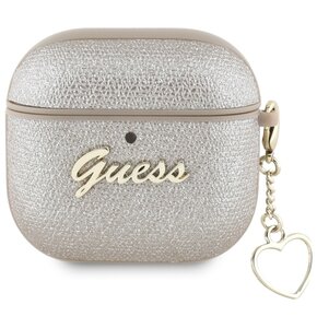 Etui na słuchawki GUESS Metallic Script Charm do Apple Airpods 4 Złoty