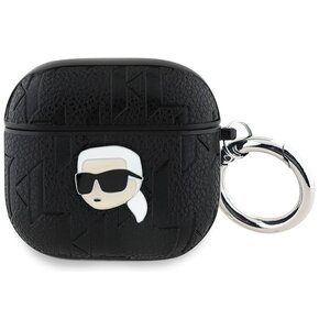 Etui na słuchawki KARL LAGERFELD Monogram Karl Head do Apple AirPods 4 Czarny