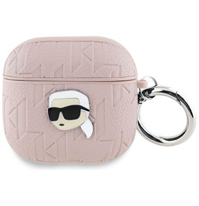 Etui na słuchawki KARL LAGERFELD Monogram Karl Head do Apple AirPods 4 Różowy